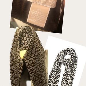 Michael Kors brown scarf with white lettering